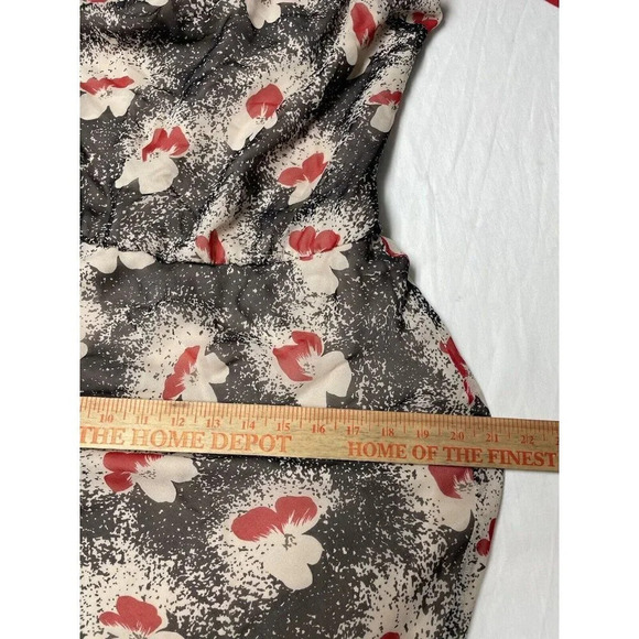 Vtg Laundry Silk Dress 8 Floral Chiffon Bow Whimsigoth Boho 90s Style Deadstock - Picture 12 of 14